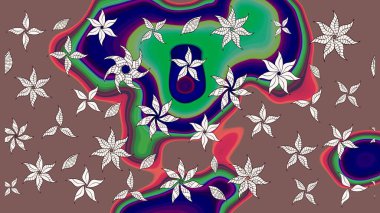 Kahverengi renkte çiçekli çiçek deseni. Suluboya tarzında kahverengi renkte çiçekler.