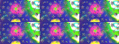 Çiçek tasarımı için inanılmaz bir kolaj cenneti tarzı. Çiçekli zambakların eskiz geçmişi. Parlak çiçekli kolaj çiçekleri mavi.