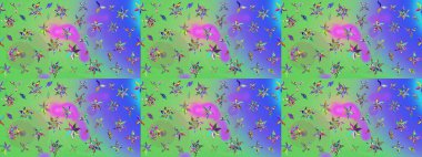 Çiçekler suluboya eskiz deseni. Raster Stili kumaş deseni.