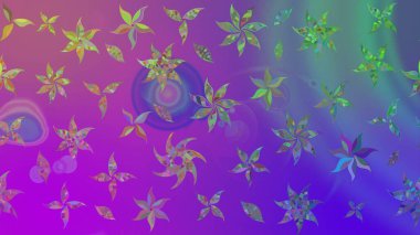 Mor renkli çiçekler. Raster illüstrasyonunda çiçek deseni çizimi.