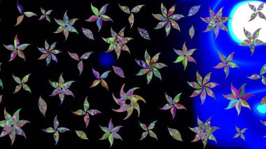 El çizimi, soyut ve süslü elementler. Siyah renkler. Klasik çiçekler. Yaz çiçekleri teması. Suluboya resim taklit Raster illüstrasyonu.