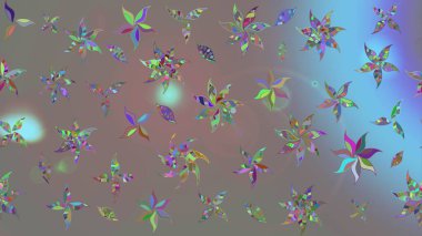 Çiçek desenli eskiz, darbeler, sıçramalar, yaz çiçekleri. Raster illüstrasyonu. Gri renkli çiçekler.