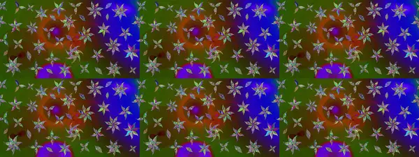 Küçük çiçekteki sevimli çiçek deseni. Yeşil renkte çiçekler.