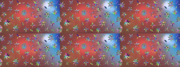 Çiçek desenli çizim. Raster illüstrasyonu. Asya tekstil tarzında. Raster illüstrasyonu. Kahverengi renkte çiçekler.