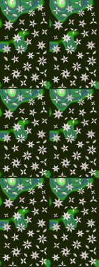 Çiçekli güzel suluboya desen. Raster illüstrasyonu. Gri renklerde.