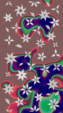 Güzel kumaş deseni. Raster illüstrasyonu. Küçük çiçekteki sevimli çiçek deseni. Güzel karalamalı çiçek deseni çiz..