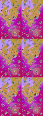 Küçük çiçekteki sevimli çiçek deseni. Raster illüstrasyonu. Tony 'nin kumaş kalıbını çiz. Modaya uygun kumaş deseni.