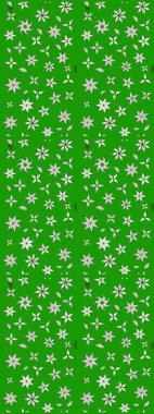 Küçük çiçekteki sevimli çiçek deseni. Raster illüstrasyonu. Yeşil renkte çiçekler.