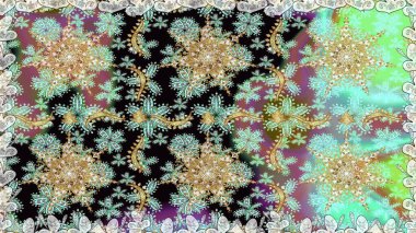 Duvar kâğıdı barok, İspanyol kumaşı. Tarafsız renklerde grafiksel modern. Kusursuz raster arka plan. Kusursuz çiçek deseni.