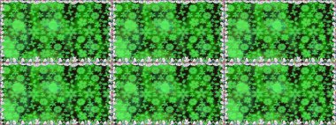 Tropik, dikişsiz çiçek deseni. Yeşil renkli çiçekler. Raster illüstrasyonu.