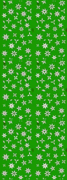 Küçük çiçekteki sevimli çiçek deseni. Raster illüstrasyonu. Yeşil renkte çiçekler.