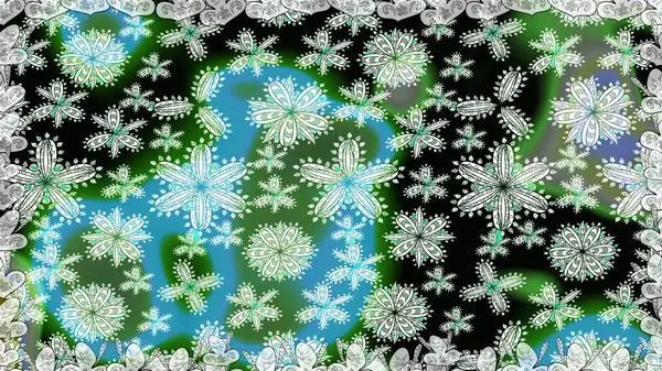 Yeşil renkli çiçekler. Küçük çiçekte sevimli çiçek deseni var..