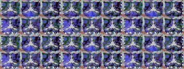 El çizimi çiçekli, soyut, pürüzsüz desen. Raster illüstrasyonu. Mor renkte çiçekler.