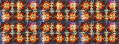 Güzel dekorasyon. Raster illüstrasyon kar taneleri. Kışın sembolü. Kahverengi, gri ve turuncu renkli suluboya kar taneleri.