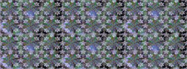 Kusursuz bir arka plan modeli. Vadinin yeşil renkli çiçekleri. Suluboya, elle çizilmiş. Raster - stok.