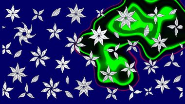 Küçük çiçekteki sevimli çiçek deseni. Robot resim. Raster illüstrasyonu.