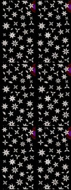 Çizim çiçek deseni duvar kâğıdı olarak kullanılabilir. Siyah renkli çiçekler. Raster illüstrasyonu.