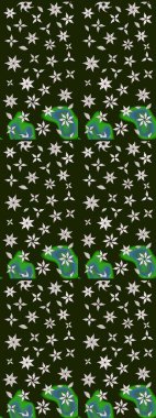 Raster illüstrasyonundaki çiçek desenli çizim. Gri renkli çiçekler. Renkli Bahar Teması eskiz kalıbı. Düz Çiçek Elementleri Tasarımı.