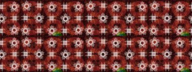 Soyut duvar kâğıdı, ambalaj dekorasyonu. Kışın sembolü, mutlu noeller, mutlu yeni yıl kutlaması Raster illüstrasyonu. Basit bir kar tanesi. Kahverengi, kırmızı ve nötr renklerde şirin kar taneleri.