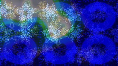 Mavi renkli bitkilerden oluşan parlak çiçekli çizim deseni.