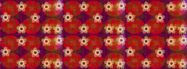 Basit bir kar tanesi. Kırmızı, mor ve kahverengi renklerde şirin kar taneleri. Kışın sembolü, mutlu noeller, mutlu yeni yıl kutlaması Raster illüstrasyonu. Soyut duvar kağıdı, ambalaj dekorasyonu.