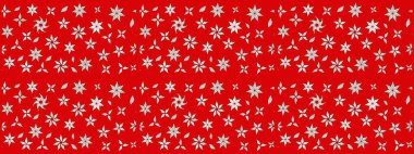 El çizimi çiçekli soyut çizim kalıbı. Raster illüstrasyonu. Kırmızı renkte çiçekler.