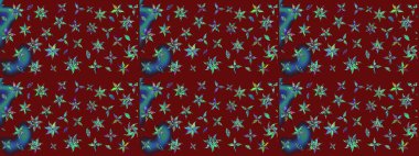 Raster illüstrasyonu. Bahar çiçekleriyle güzel bir çiçek deseni çizmişsin. Güzel kumaş deseni.