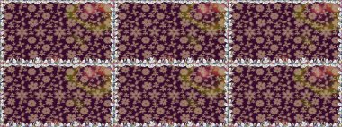 Kahverengi renkli çiçekler. Renkli Bahar Temalı, pürüzsüz bir arka plan. Çiçekli, suluboya desenli kusursuz çiçek deseni. Düz Çiçek Elementleri Tasarım Raster illüstrasyonu.