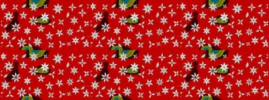 Çiçekli çiçek deseni, suluboya. Kırmızı renkte çiçekler. Renkli Bahar Teması eskiz kalıbı. Düz Çiçek Elementleri Tasarımı. Raster illüstrasyonu.