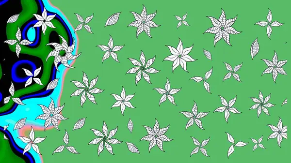 Bahar çiçekleriyle güzel bir çiçek deseni çizmişsin. Güzel kumaş deseni. Raster illüstrasyonu.