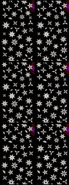 Çizim çiçek deseni duvar kâğıdı olarak kullanılabilir. Siyah renkli çiçekler. Raster illüstrasyonu.