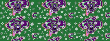 Çiçek deseni. Raster güzel kumaş deseni çiziyor. Renkli Bahar Teması eskiz kalıbı. Düz Çiçek Elementleri Tasarımı.