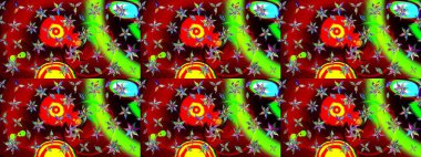 Raster illüstrasyonu. Organik motif arka planı. Ultraviyole kumaş deseni. Çizim deseni.