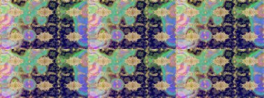 Klasik oryantal desen mavi renkten üstündür. Geleneksel raster ve altın desen. Damask taslak süsü.