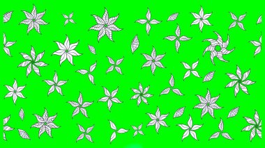 Raster. Yeşil renkte güzel çiçekler, suluboya desenli eskiz deseni, duvar kağıdı, kart veya kumaş için fayanslı..