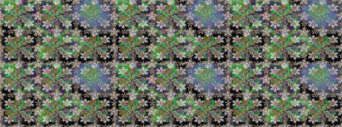 Raster Yumuşak kumaş deseni. Çiçeksel gri, pürüzsüz desen. Klasik taslak çizimi. Raster çiçek izi..