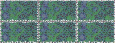 Raster illüstrasyonu. Mavi arka planda renkli kelebek koleksiyonu. Kart, baskı ve davetiye için basit kadınsı bir model. Kağıt, kumaş ve ambalaj için uygun. Kusursuz..