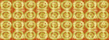 Çiçek buketleriyle klasik bir eskiz şekli. Raster illüstrasyonu. Sarı, turuncu ve nötr renklerde.