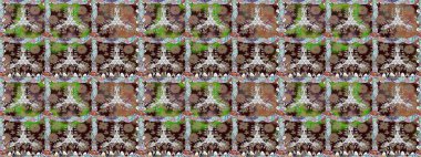 Raster illüstrasyonu. Kahverengi renkli çiçekler. Çiçek süsü ile kusursuz desen.