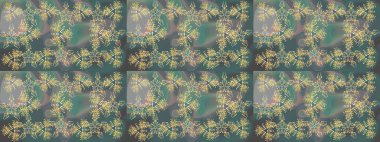 Raster illüstrasyonu. Yumuşak, yeşil renkli bahar çiçekleri. Raster çiçekleri klasik tarzda çizilmiş. Çiçekli yumuşak çizim deseni.