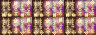 Güzel süs eşyası. Kar taneleri izole edildi. Kar tanesi süsü Raster illüstrasyonu. Kahverengi, bej ve nötr renklerde kar tanesi süsü.