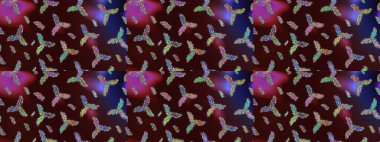 Raster illüstrasyonu. Raster Noel soyut renkli arka plan ve tatlı kar tanesi. Kar taneleriyle kahverengi, mavi ve mor renkler.