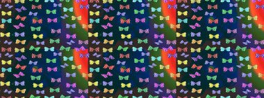 Raster geleneksel halk dekoru mavi arka planda giyim tasarımı için. Sevimli moda kelebekler.