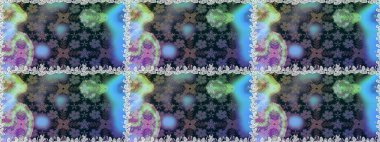 Çiçekli, suluboya desenli kusursuz çiçek deseni. Mavi renkli çiçekler. Renkli Bahar Temalı Kusursuz Arkaplan. Raster illüstrasyonu. Düz Çiçek Elementleri Tasarımı.