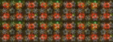 Sketch Colour Spring Theme eskiz kalıbı. Kahverengi renkli çiçekler. Düz Çiçek Elementleri Tasarımı. Sevimli çiçek raster deseni.