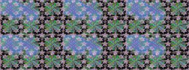 Vadinin mavi renkli çiçekleri. Raster dikişsiz çiçek deseni.