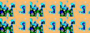 Bej renkli etnik çiçekli zarif eskiz deseni. Raster Çiçek İllüstrasyonu güzel tekstil..