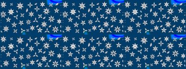 Vadinin mavi renkli çiçekleri. Çiçeksel çizim kalıbının çizimi.