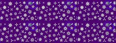 Suluboya tarzında mor renkler üzerinde. Küçük çiçekli yay deseni çiz. Raster illüstrasyonu.