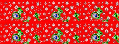 Düz Çiçek Elementleri Tasarımı. Kırmızı renkte çiçekler. Çiçekli çizim şekli. Renkli Bahar Teması çizim şablonu.